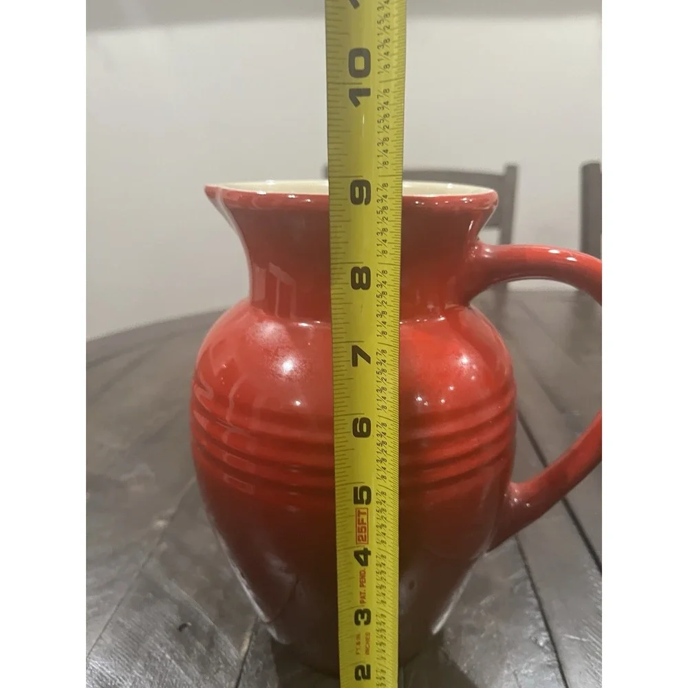 Le Creuset Stoneware‎ Cerise Red Stoneware 2 Quart Pitcher 9